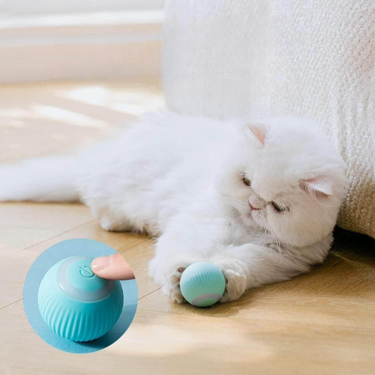 Interactive Rotating Cat Toy Ball – LED Fun & Rechargeable