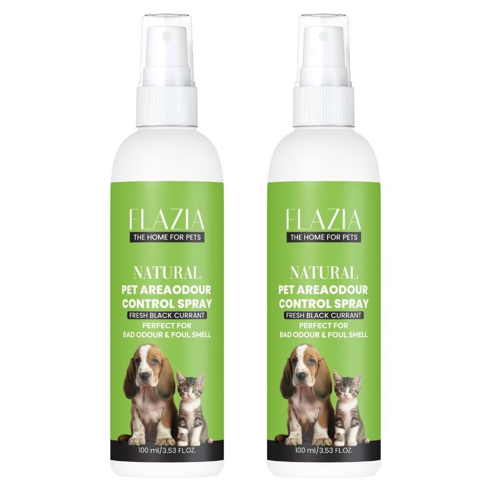 FLAZIA Natural Pet Odor Control Spray – Fresh & Clean (Pack of 2)