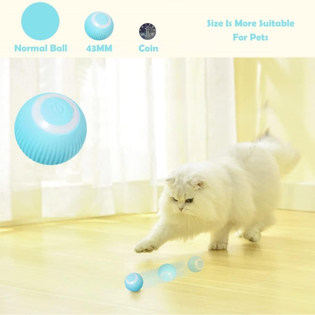 Interactive Rotating Cat Toy Ball – LED Fun & Rechargeable