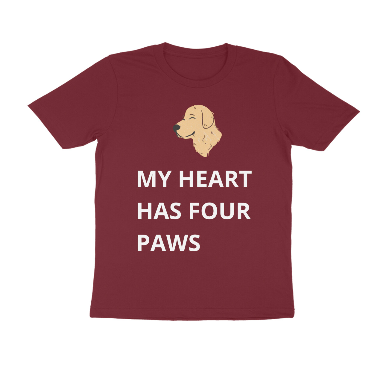 front-69a5bb3f9ebdf-Maroon_S_Men_Round.jpg my heart has 4 paws – premium pet parent t shirt